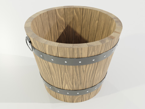 Wooden Planter 3D Model