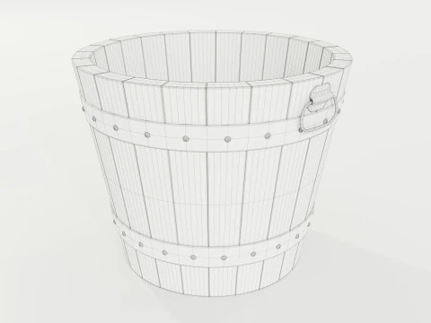 Wooden Planter 3D Model