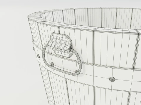 Wooden Planter 3D Model
