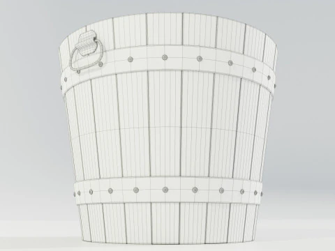 Wooden Planter 3D Model