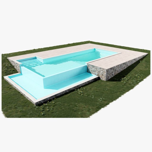 Swimming Pool Model 3D .c4d .max .obj .3ds .fbx .stl .blend 