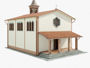 Italian Country Church 3D Model