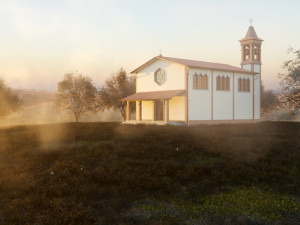 Italian Country Church Modelo 3D