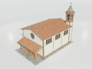 Італійська сільська церква 3D Модель