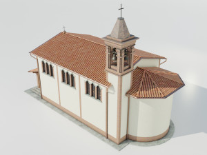 Italian Country Church Modelo 3D