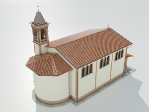 Italian Country Church Modelo 3D