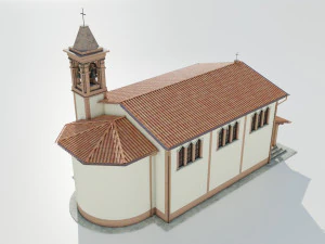 Італійська сільська церква 3D Модель