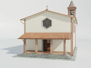 Італійська сільська церква 3D Модель