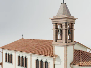 Італійська сільська церква 3D Модель