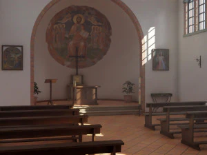 Італійська сільська церква 3D Модель