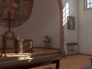 Італійська сільська церква 3D Модель