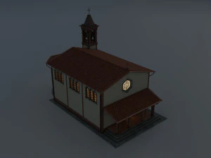 Італійська сільська церква 3D Модель