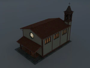 Італійська сільська церква 3D Модель