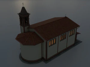 Італійська сільська церква 3D Модель