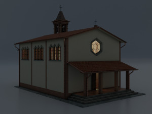 Italian Country Church Modelo 3D