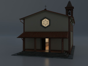 Italian Country Church Modelo 3D