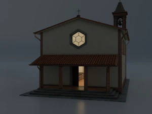 Італійська сільська церква 3D Модель