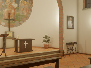 Italian Country Church Modelo 3D