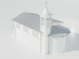 Італійська сільська церква 3D Модель