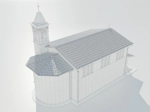 Італійська сільська церква 3D Модель
