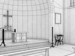 Italian Country Church Modelo 3D