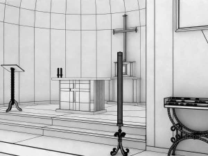 Італійська сільська церква 3D Модель