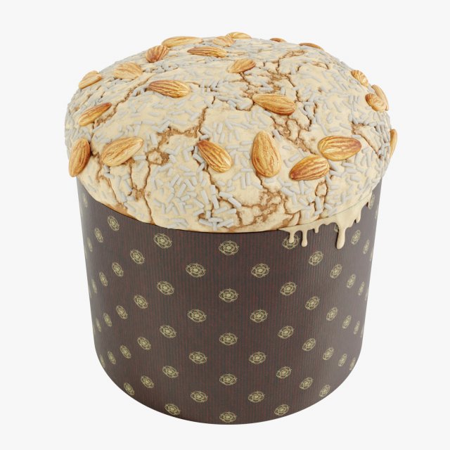 Panettone Christmas Cake Model 3D .c4d .max .obj .3ds .fbx .stl .blend 