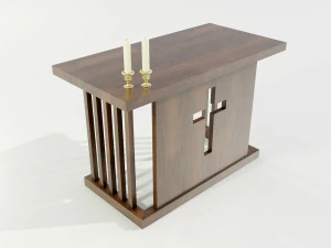 Wooden Altar 3D Model
