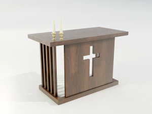 Wooden Altar 3D Model
