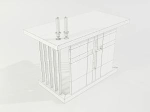Wooden Altar 3D Model