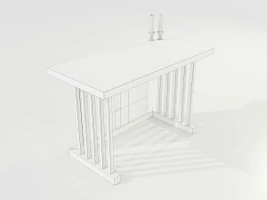 Wooden Altar 3D Model