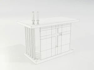 Wooden Altar 3D Model