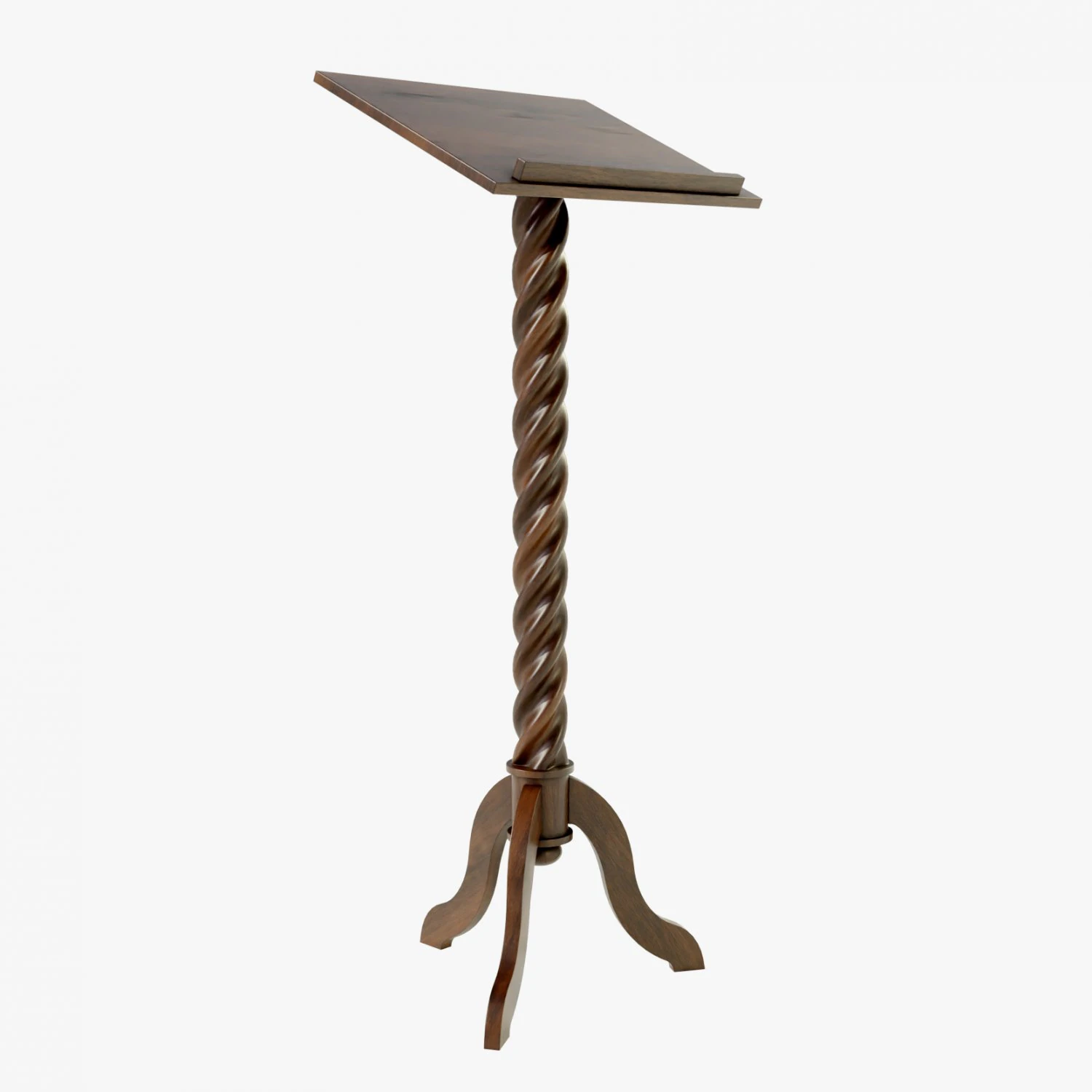 Wooden Lectern 3D Model .c4d .max .obj .3ds .fbx .stl .blend 