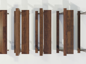 Wooden Church Benches 3D Model