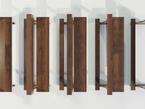 Wooden Church Benches 3D Model
