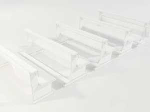 Wooden Church Benches 3D Model