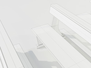 Wooden Church Benches 3D Model
