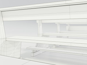 Wooden Church Benches 3D Model