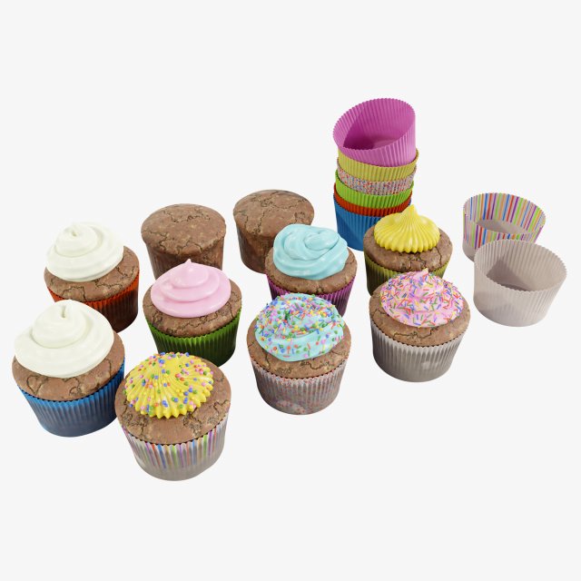 Cupcakes Collection Modelo 3D .c4d .max .obj .3ds .fbx .stl .blend 