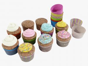 Cupcakes Collection 3D Model