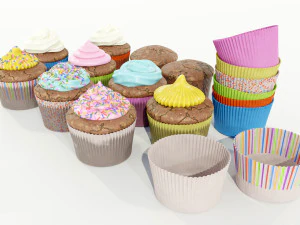 Kolekcja babeczek Model 3D