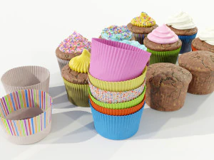 Kolekcja babeczek Model 3D