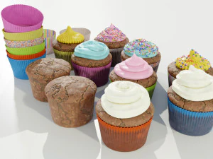 Kolekcja babeczek Model 3D