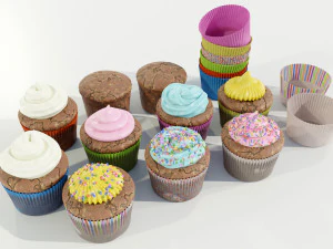 Kolekcja babeczek Model 3D