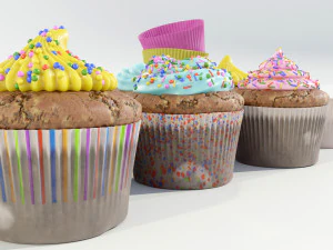 Kolekcja babeczek Model 3D