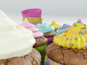 Kolekcja babeczek Model 3D