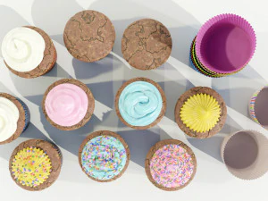 Kolekcja babeczek Model 3D