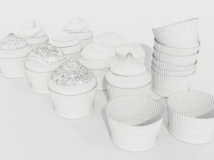 Kolekcja babeczek Model 3D