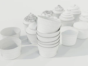 Kolekcja babeczek Model 3D