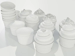 Kolekcja babeczek Model 3D